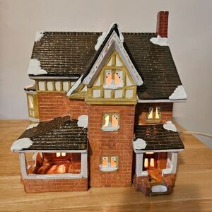 Yuletide Snow Hamlet Calgary Mansion 1986 House‎ Light & Cord Vintage Victorian
